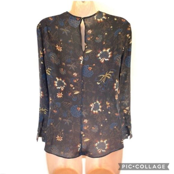 A.L.C. Noemi Silk Floral Chiffon Blouse XS 0 - Picture 7 of 9